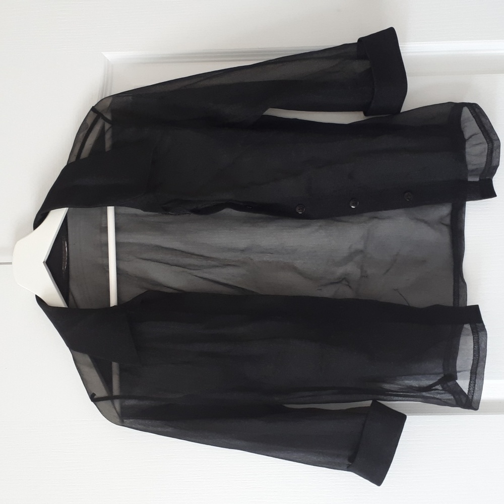 Women's Sheer Black Chiffon Top